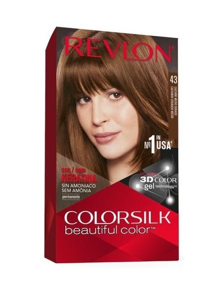 Revlon Kit Tinte Colorsilk 43 Castaño Medio Dorado