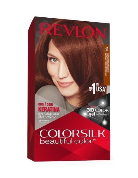 Revlon Kit Tinte Colorsilk 31 Castaño Oscuro Cobrizo