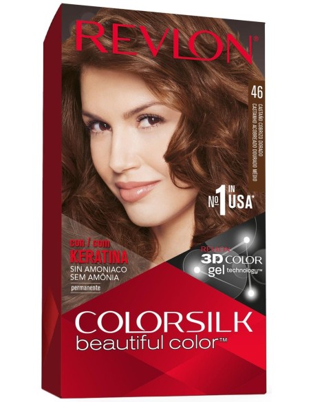 Revlon Kit Tinte Colorsilk 46 Castaño Cobrizo Dorado