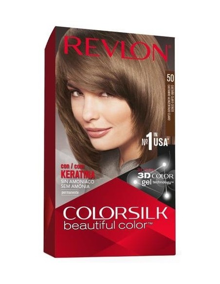 Revlon Kit Tinte Colorsilk 50 Castaño Claro Cenizo