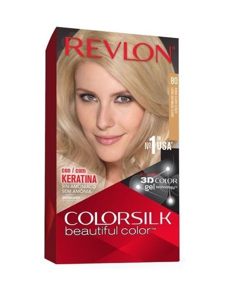 Revlon Kit Tinte Colorsilk 80 Rubio Medio Cenizo
