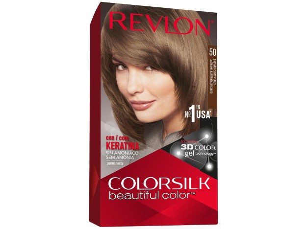 Revlon Kit Tinte Colorsilk 50 Castaño Claro Cenizo