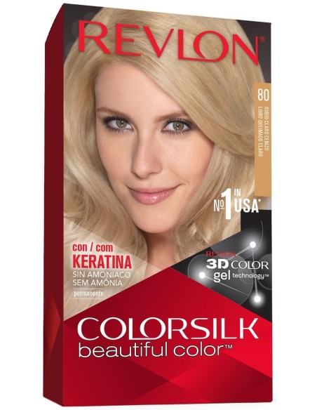 Revlon Kit Tinte Colorsilk 80 Rubio Medio Cenizo