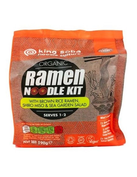 King Soba Kit Noodles Ramen Arroz Integral Miso Algas Bio 190G