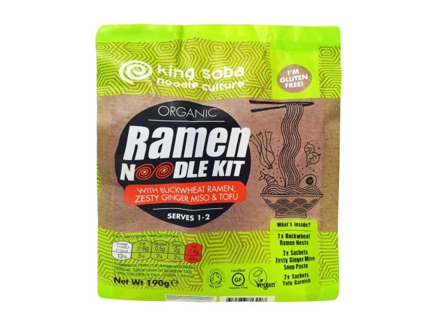 King Soba Organic Noodles Ramen Kit Trigo...