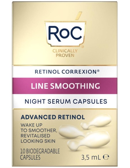 Roc Line Smoothing Sérum Noche, 10 Cápsulas