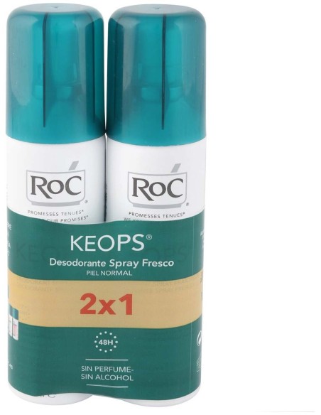 Pack Roc Keops Desodorante Spray Fresco, 2 Unidades X 100 Ml