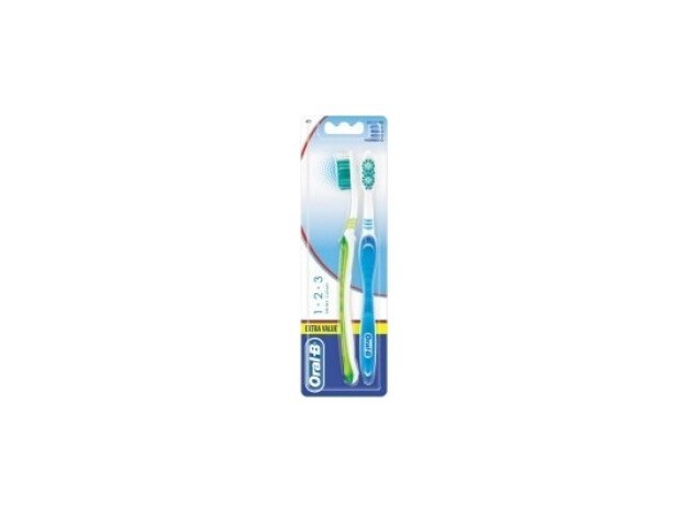 Oral-B Shiny Clean 1-2-3 Cepillo De Dientes 2Uds