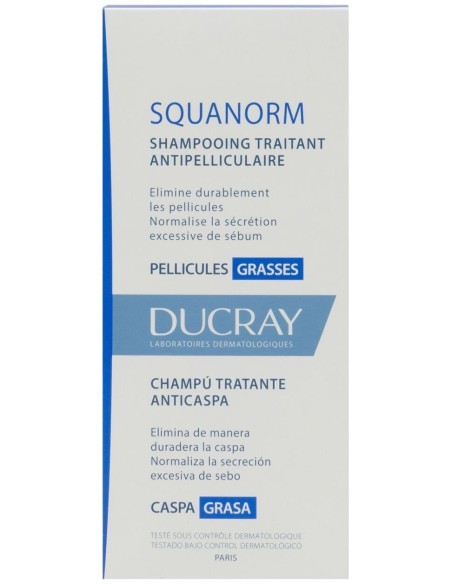 Ducray Squanorm Champú Tratante Anticaspa Caspa Grasa 200Ml