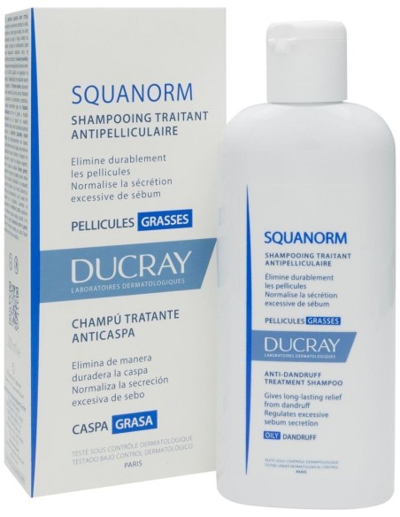 Ducray Squanorm Champú Tratante Anticaspa Caspa Grasa 200Ml