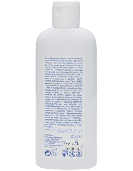 Ducray Squanorm Champú Tratante Anticaspa Caspa Grasa 200Ml