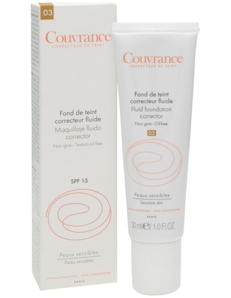 Avène Couvrance Base De Maquillaje Fluido Corrector Color Arena 30Ml