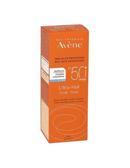 Avène Solar Ultra-Mat Fluido Pieles Mixtas A Grasas Spf50+ 50Ml
