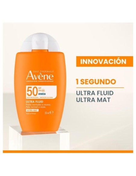 Avène Solar Ultra-Mat Fluido Pieles Mixtas A Grasas Spf50+ 50Ml