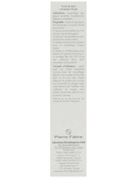 Avène Couvrance Base De Maquillaje Fluido Corrector Color Arena 30Ml