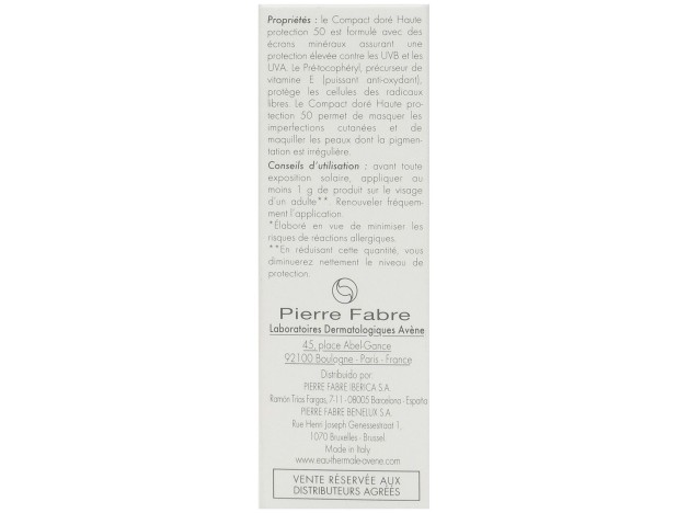 Solaire Haute Protection Compact Teinté Spf50 Doré