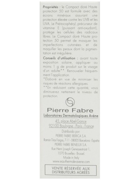 Solaire Haute Protection Compact Teinté Spf50 Doré