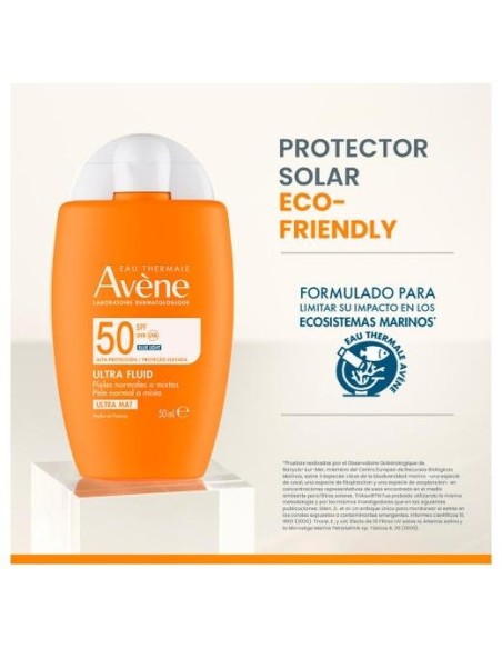 Avène Solar Ultra-Mat Fluido Pieles Mixtas A Grasas Spf50+ 50Ml