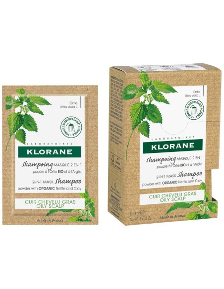 Klorane Ortiga Bio Champú-Mascarilla 2 En 1, 8 X 3 G