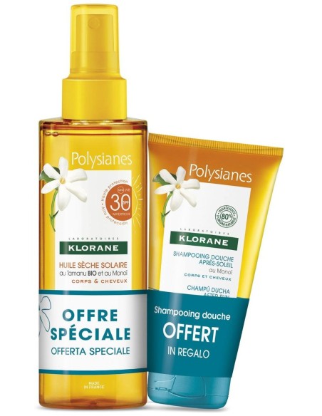 Klorane L'Huile Sèche Solaire Spf30 200Ml+ Gel Douche 75Ml