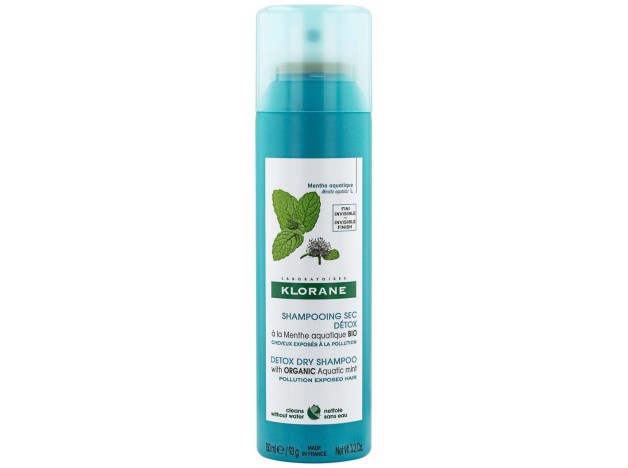 Klorane Champú Seco Detox Menta Acuática Bio,...