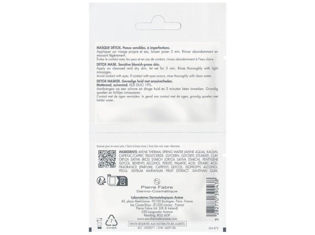 Avène Cleanance Mascarilla Detox 2X6Ml