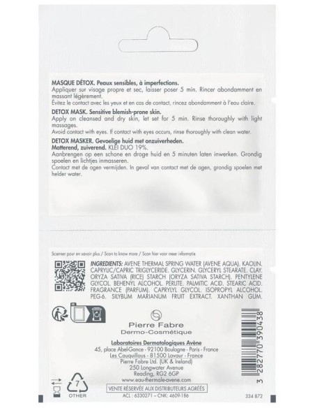 Avène Cleanance Mascarilla Detox 2X6Ml