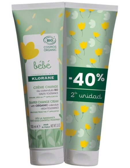 Klorane Bebé Crema Cambio Pañal Caléndula Bio 2X100Ml