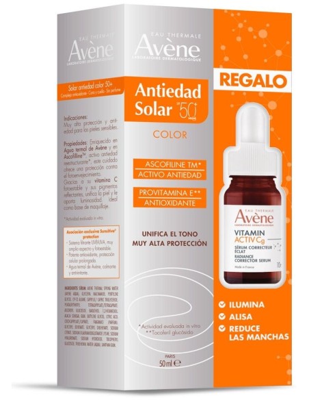 Avène Pack Antiedad Solar Con Color 50 Ml + Sérum Vitamin Activ Cg 10Ml