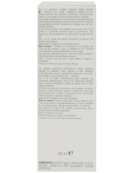 Ducray Sensinol Serum Calmante Fisioprotector, 30 Ml