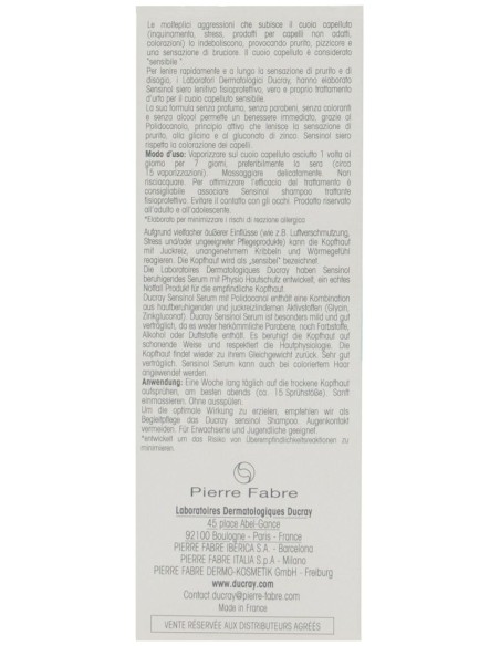 Ducray Sensinol Serum Calmante Fisioprotector, 30 Ml