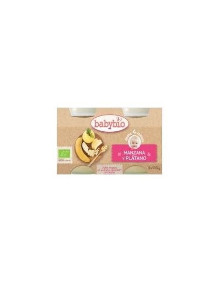 Babybio  Tarrito Ecológico De Manzana Y Plátano 2X130G