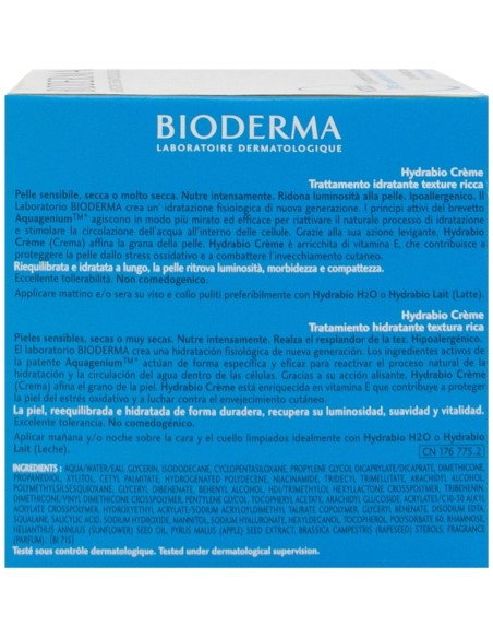 Hydrabio Crema Hidratante Textura Cremosa, Hidratantes Y Nutritivos Bioderma - Perfumes Club
