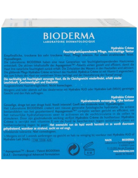 Hydrabio Crema Hidratante Textura Cremosa, Hidratantes Y Nutritivos Bioderma - Perfumes Club