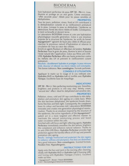 Hydrabio Perfecteur Spf30 Hidratante Con Efecto Iluminador, Tratamientos Faciales Bioderma - Perfumes Club