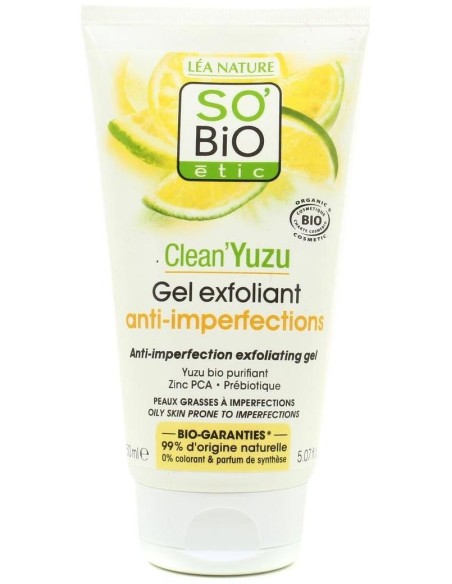 So'Bio Étic Clean Yuzu Gel Exfoliante Anti-Imperfecciones 150Ml