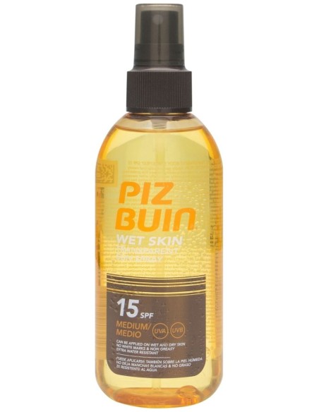 Piz Buin Wet Skin Spray Solar Transparente Spf 15, 150 Ml