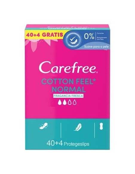 Carefree Cotton Feel Normal Fragancia Fresca 44Uds