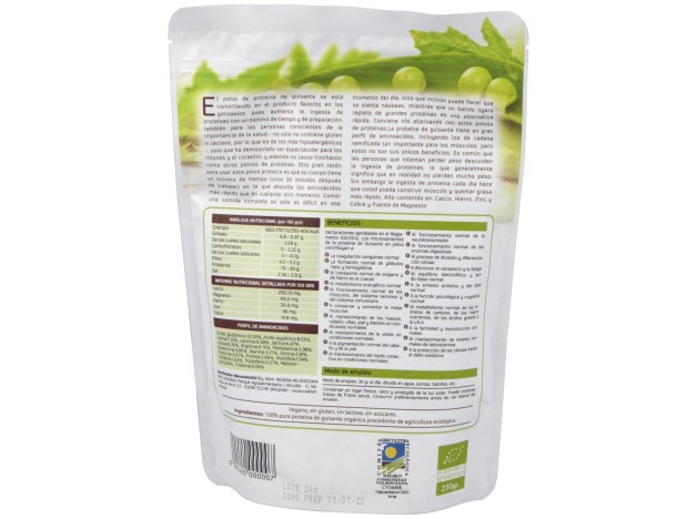 Proteina De Guisante 80% 250Gr. Bio Sg S/A Vegan