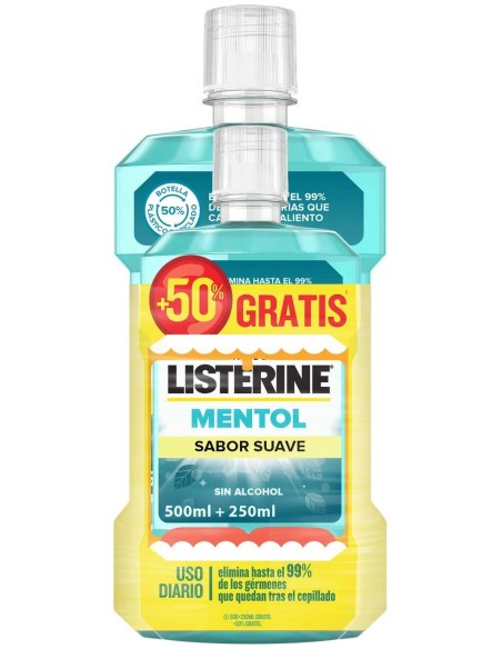 Pack Listerine Zero 500 Ml + Listerine Mentol 250 Ml