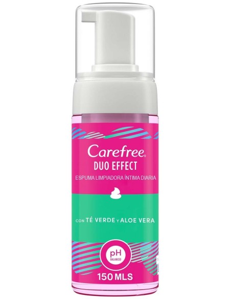 Carefree Duo Effect Espuma Íntima Té Verde Y Aloe Vera 150Ml