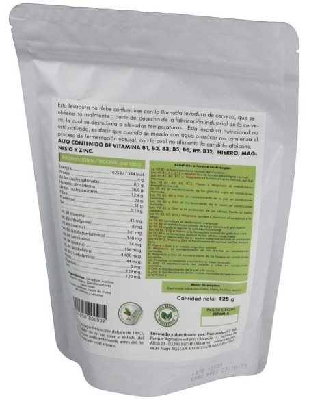 Levadura Nutricional Con Vitamina B12 150Gr. Vegan