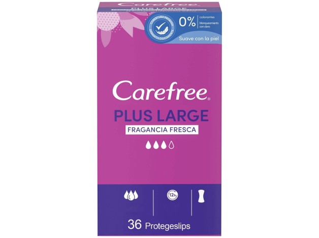 Carefree Plus Large Fragancia Fresca 36Uds