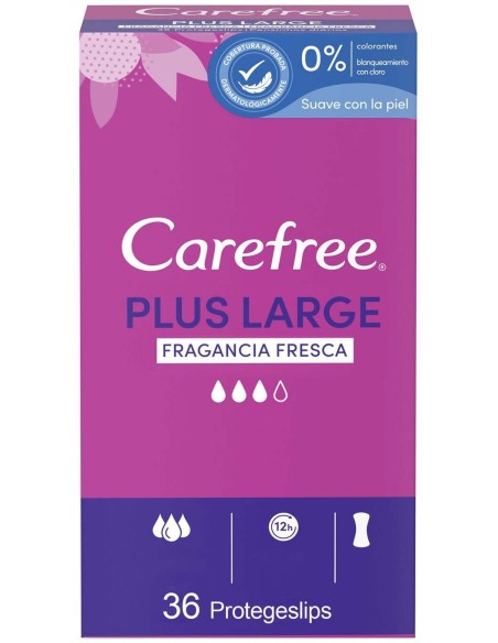 Carefree Plus Large Fragancia Fresca 36Uds