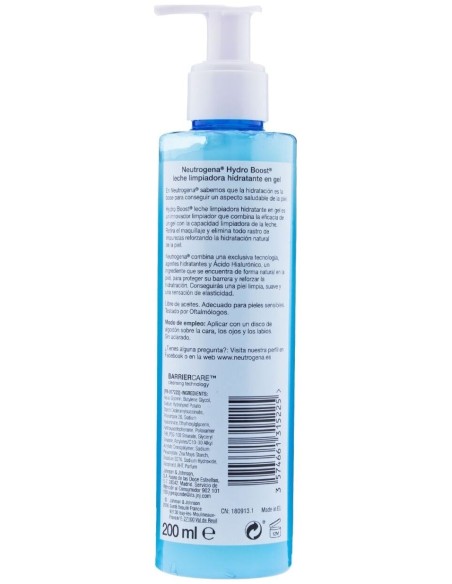 Neutrogena Hydro Boost Leche Limpiadora Hidratante En Gel, 200 Ml