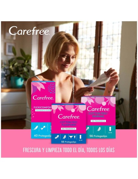 Carefree Cotton Feel Normal Sin Fragancia Talla S/M 56Uds