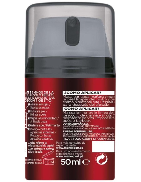 Men Expert Power Age Crema A.Hialurónico Anti-Edad 50 Ml