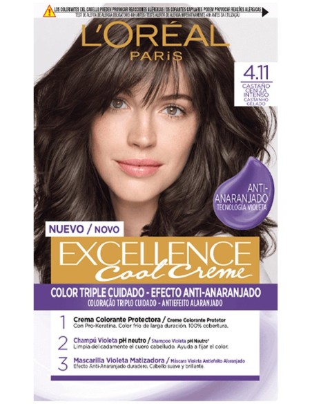 Excellence Creme Tinte 4.11-Castaño Ceniza Intenso 1 U