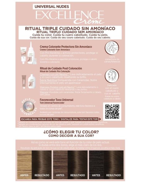 L'Oréal Excellence Creme Universal Nudes 4U Brown 1Ud