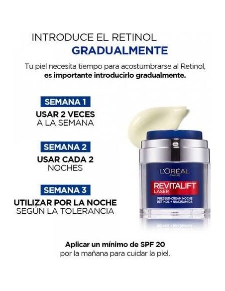 Revitalift Laser Pressed Cream Noche Con Retinol + Niacinamida 50 Ml